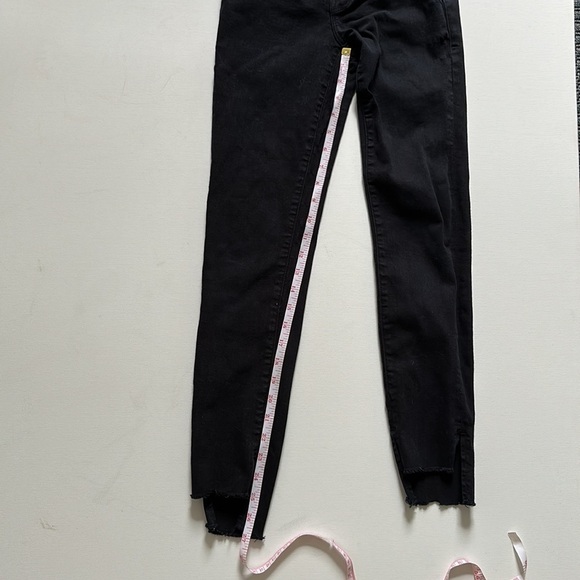 FRAME Le Skinny de Jeanne black jeans with raw jagged hems size 24 - Picture 10 of 11